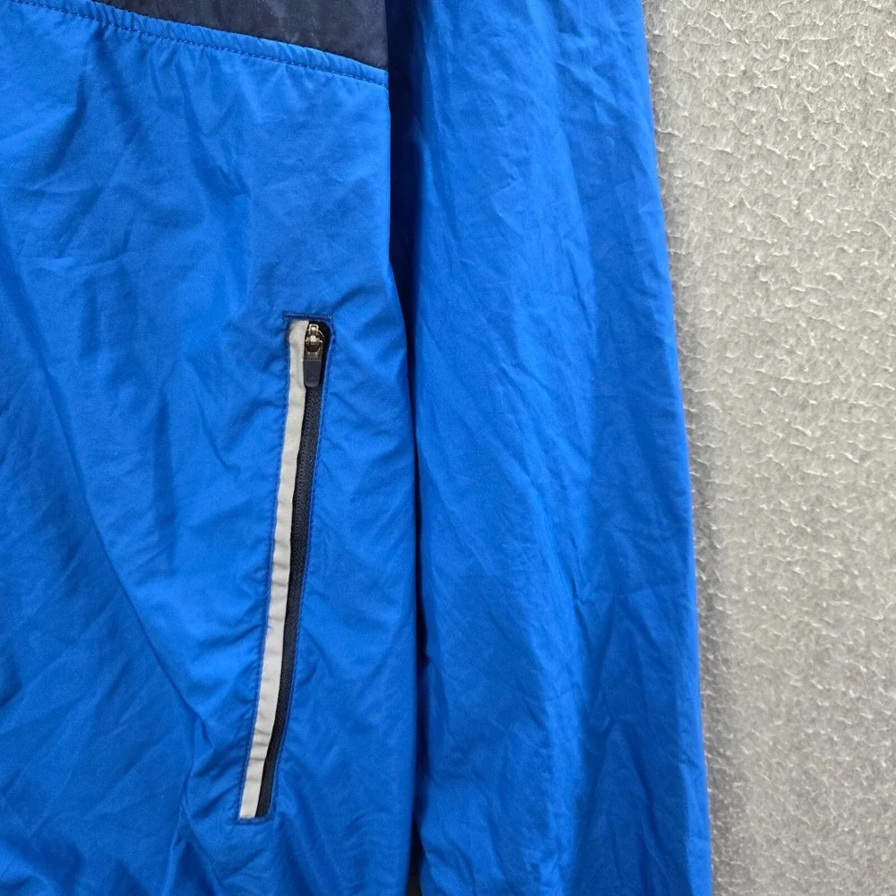 The North Face Men Jacket Medium Blue‎ Colorblock Windbreaker Full Zip Hooded